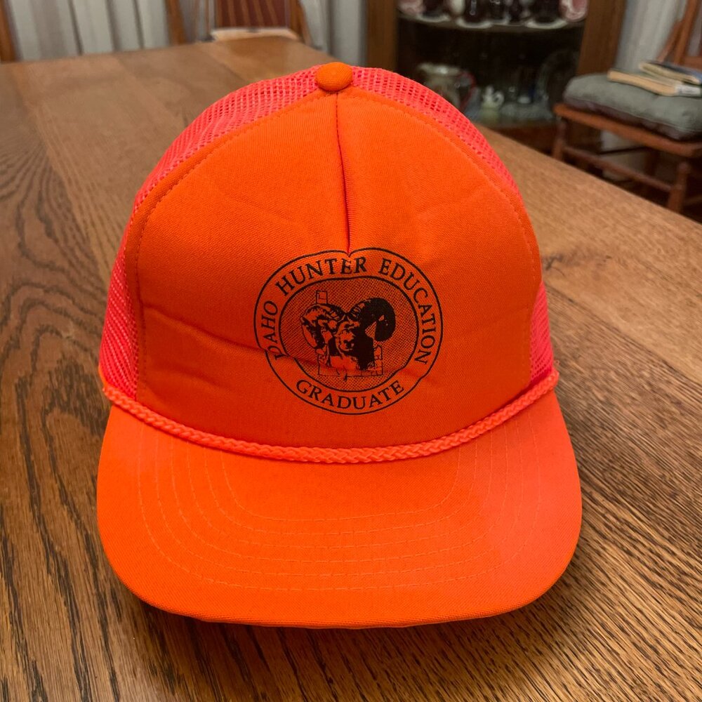 Vintage Idaho Hunter Education Graduate Orange Snapback Trucker Hat Cap - Picture 2 of 13